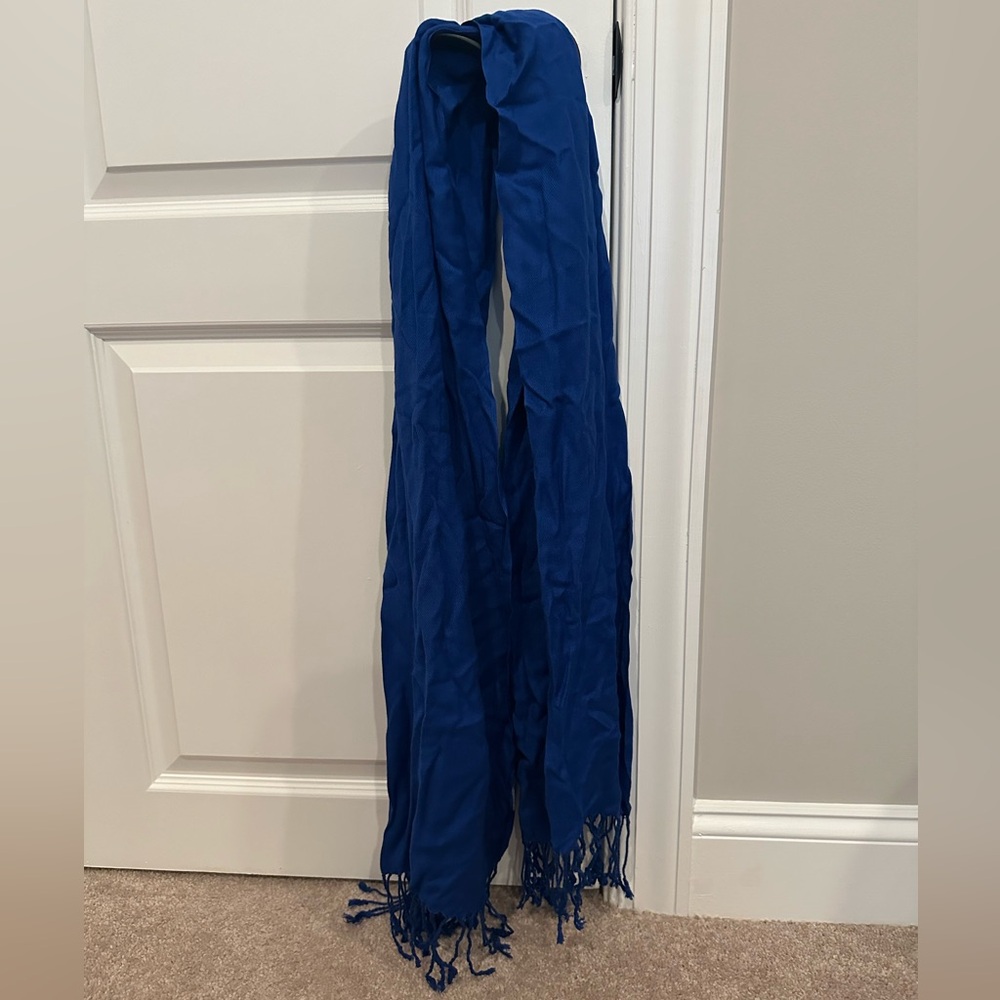 Blue Scarf with Tassles